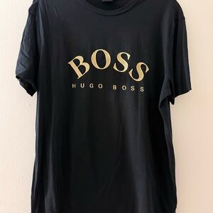 Hugo Boss Black Tee with Gold Logo